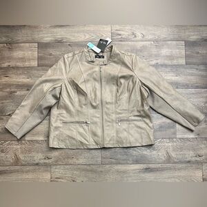 Mo-Ka by Santa Fe apparel Faux Leather Jacket Women’s Size 3X